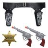 Western Cowboy Costume Accessory Set Sheriff Hat Bandana Holster Belt Badge Gun Halloween Cosplay Props