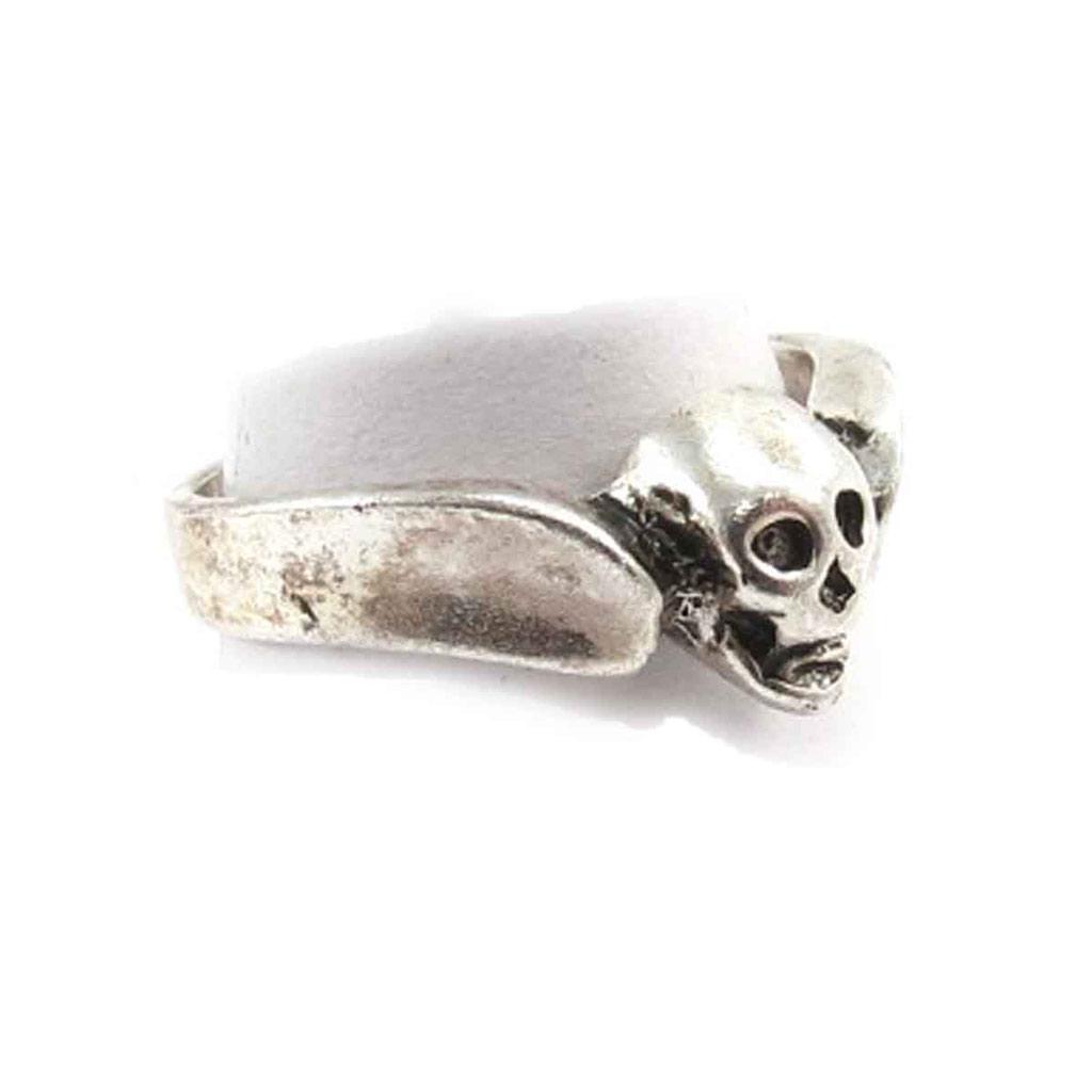 Aged Silver 'Tête De Mort' Ring