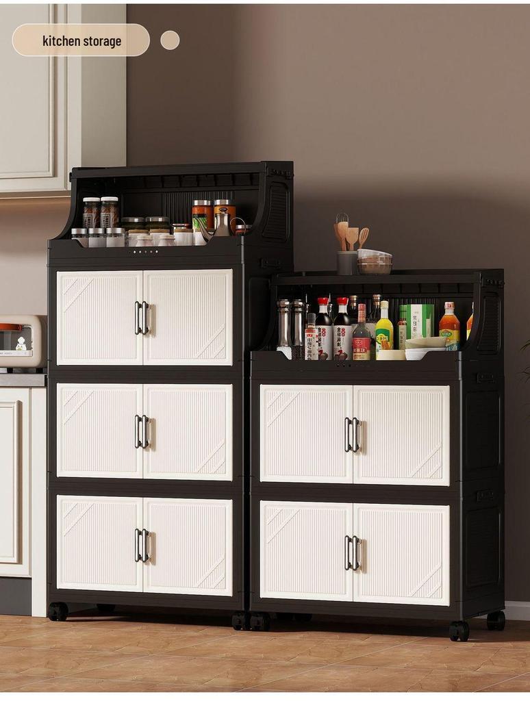 Foldable Multi-layer Storage Cabinet for Home: Ideal for Bedroom, Kitchen, or Bathroom