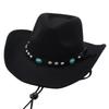 Minority Top Hat Western Cowboy Hat Turquoise Jazz Hat Guozhuang Dance Felt Hat Sun Hat Men And Women