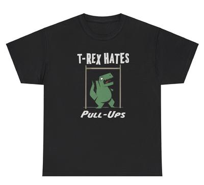 T-Rex hasst Klimmzüge T-Shirt Lustiger Dinosaurier Fitnessstudio Rückentag Pump Cover Humor Tee