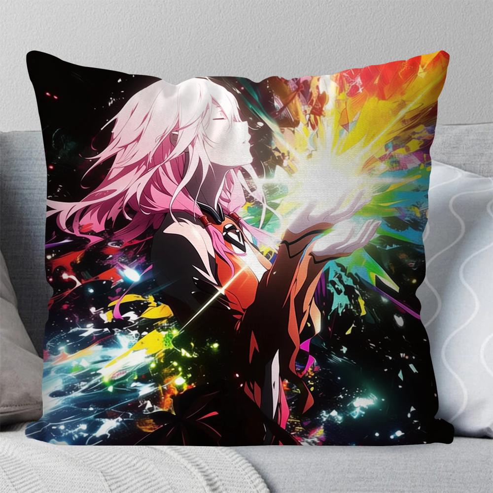 Yuzuriha Inori Animation G-Guilty C-Crown Pillow Case Square Pillow Bedroom SofaLeisure ComfortLiving Room Home Decoration 40X40