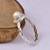 Natural Pearl Twisted Silver Ring | Minimalist Dainty Pearl Ring | Handmade Elegant Jewelry Gift for Her | Gift for her.
