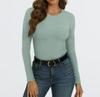 2024 Women's Long-Sleeve Ribbed Crew Neck Slim-Fit T-Shirt