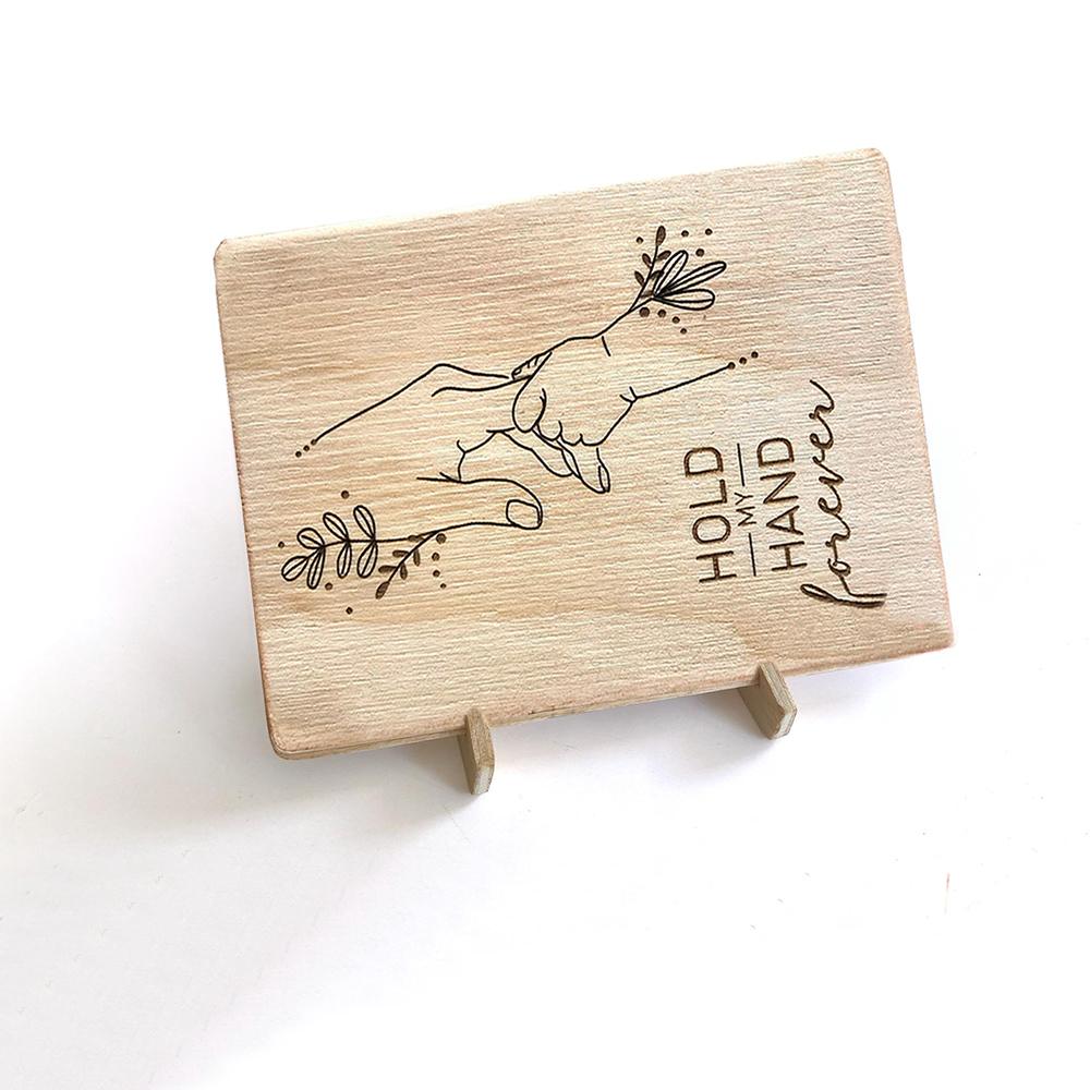 Wooden Mother's Day Card Hold My Hand Forever Mother's Day Gift, Unique Card for Mom Personalized Gift for Mom Wooden Cards