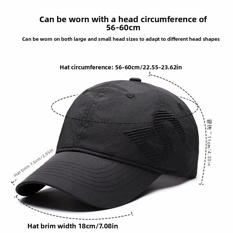 Klassische Baseballkappe mit Alphabet und Material für Sonnenschutz im Freien