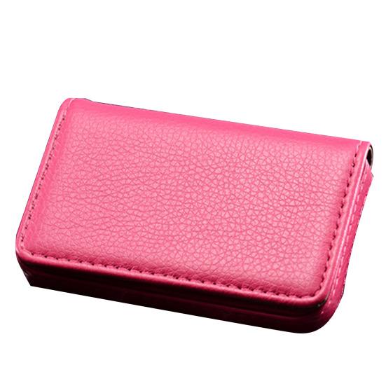 Faux Leather Business Card Holder with Magnetic Closure Slim Compact Size Portable Business Card Carrier Name Card Organizer