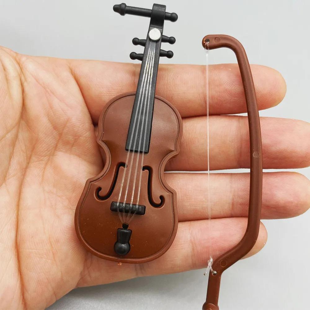 Home Decor Crafts Violin Model 1/12 Miniature Violin Dollhouse Toys Mini Musical Instruments  Decor
