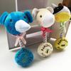 Interactive Plush Dog Toy Squeaky Stuffed Animal Dog Chew Toy Cotton Rope Tug of War Toy for Dogs Teeth Cleaning Puppy Teething