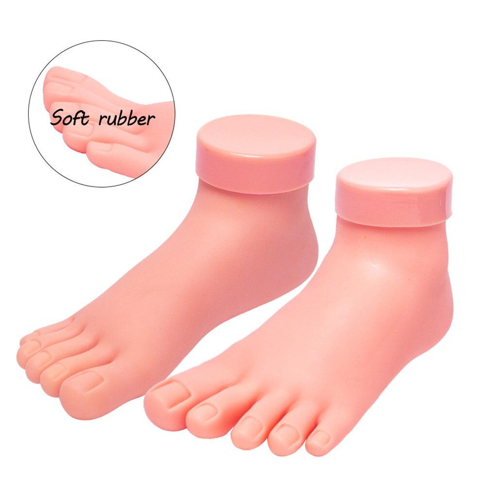 Piede per Pratica Unghie Flessibile Mobile Silicone Protesico Mani Finte Morbide per Allenamento Nail Art Display Strumento Manicure