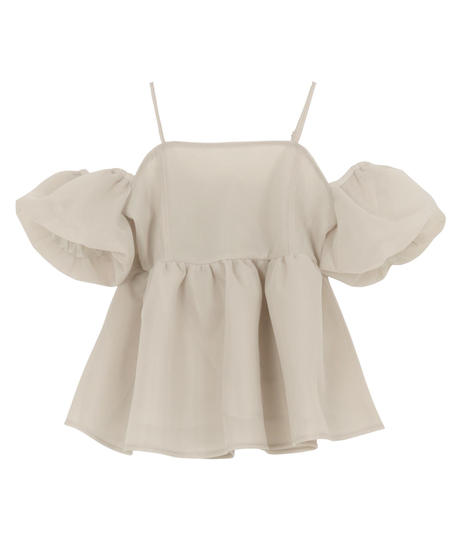 

Kobe Lettuce Sheer Summer Sheer Cardboard Summer Clothes Size Beige Women s Off-the-Shoulder Blouse, 2-Way, Fabric, Bustier, [C7558], M, бежевый