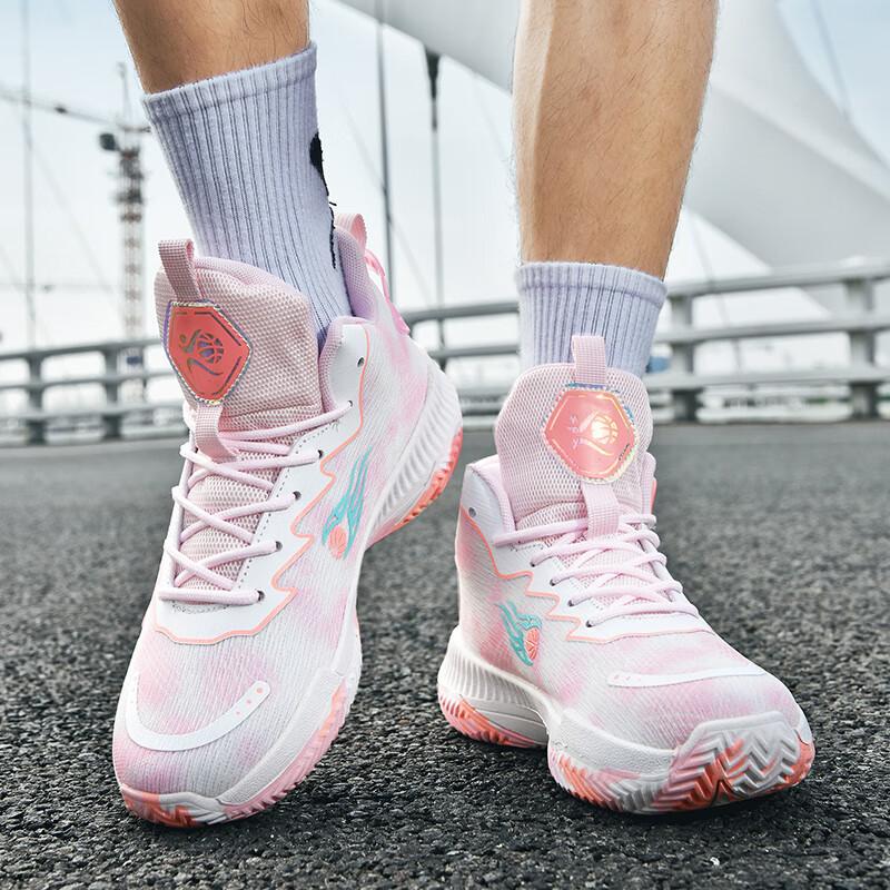 

High-top basketball shoes men s and women s mandarin duck shoes couple boots autumn non-slip, wear-resistant and shock-absorbing student casual 37