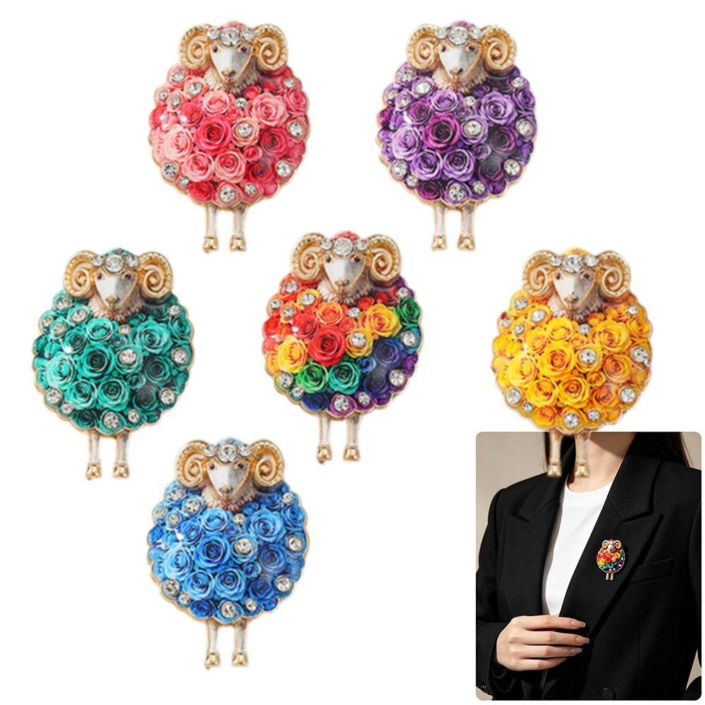 Colorful Sheep Brooches Lovely Flower Brooch Pin New Sheep Pin Badge  Office Wear