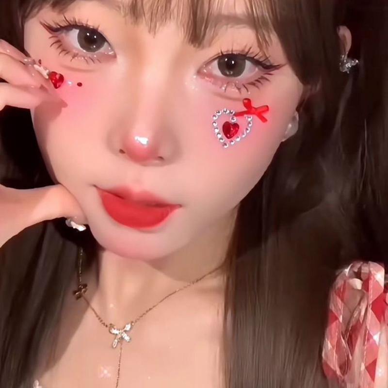 Tatuaggi Dolce Fiocco di Nastro Gioielli 3D Cristallo Diamante Adesivi per Tatuaggi Pendente Scintillante Artigianato Autoadesivi Cuori Arte Corpo Viso