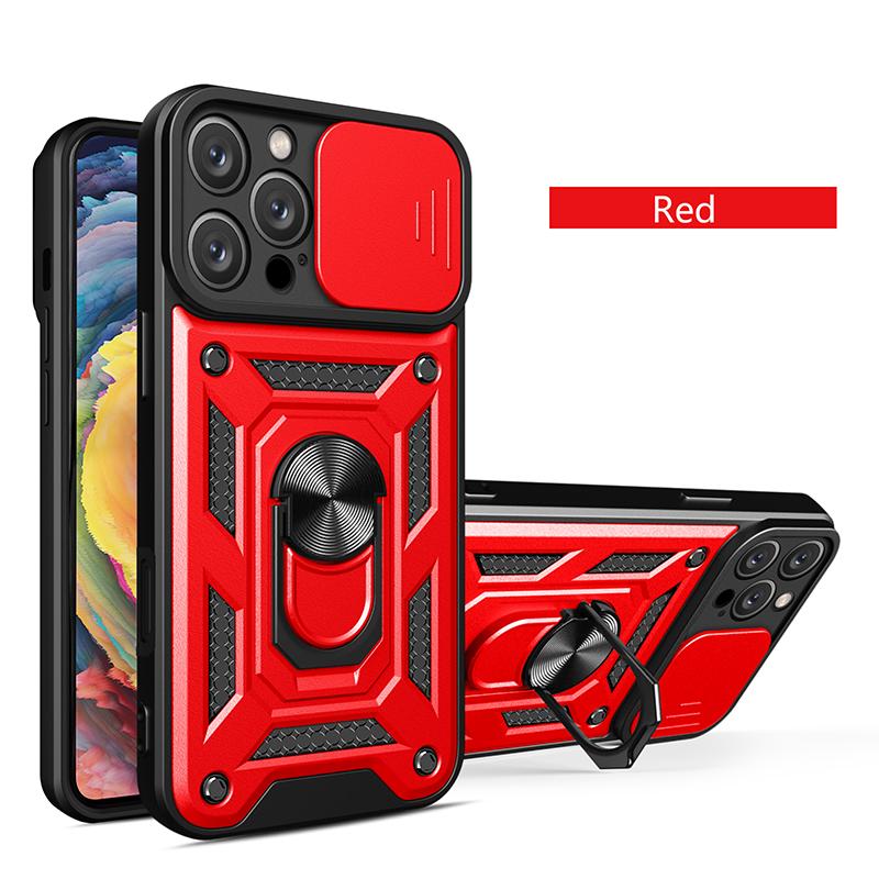 iPhone 16 Pro Max Plus Shockproof Armor Case Car Magnetic Ring Holder Phone Cover Durable Protective Case with Stand Feature