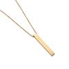 Minimalist Luxe Pierced Square Bar Pendant Glossy Textured Long Necklace