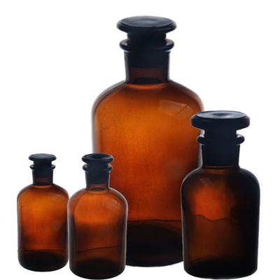 Bocal à réactifs 30/60/125/250/500 ml Haute Durabilité Résistant à la Corrosion Verre Borosilicaté Type à Petite Ouverture Laboratoire