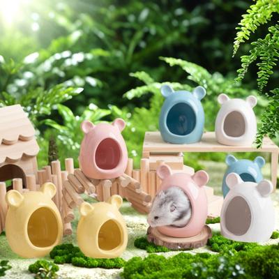 Hamster Nest Ceramic Nest Golden Thread Bear ShelterSmall HouseSummer Cooling House Hamster Landscaping
