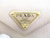 Authentic PRADA Beige Leather Trifold Wallet Compact Wallet #b149  Open Box