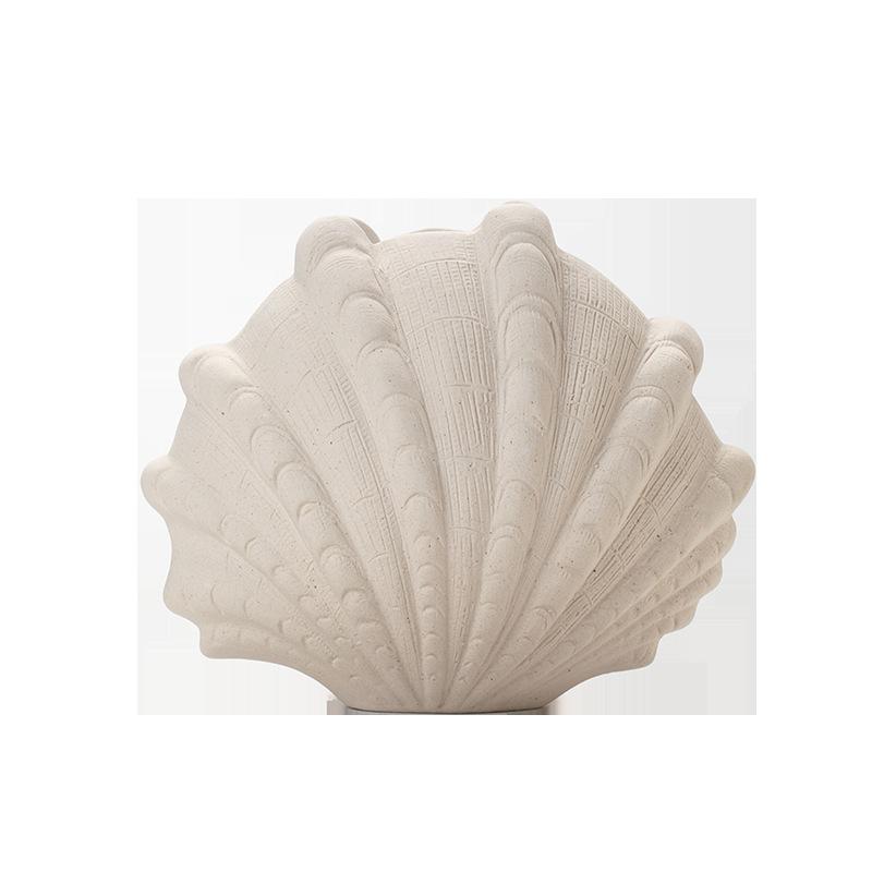 Cream Style Shell Simple Shell Vase Design Flower Pot Flower Arrangement Creative Desktop Decoration Home DecorationCeramic Vase