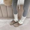 Women's Thick-soled New Autumn and Winter Suede Small Potato Straps, Velvet Thermal Cotton Shoes, Bag Head and Half Slippers
