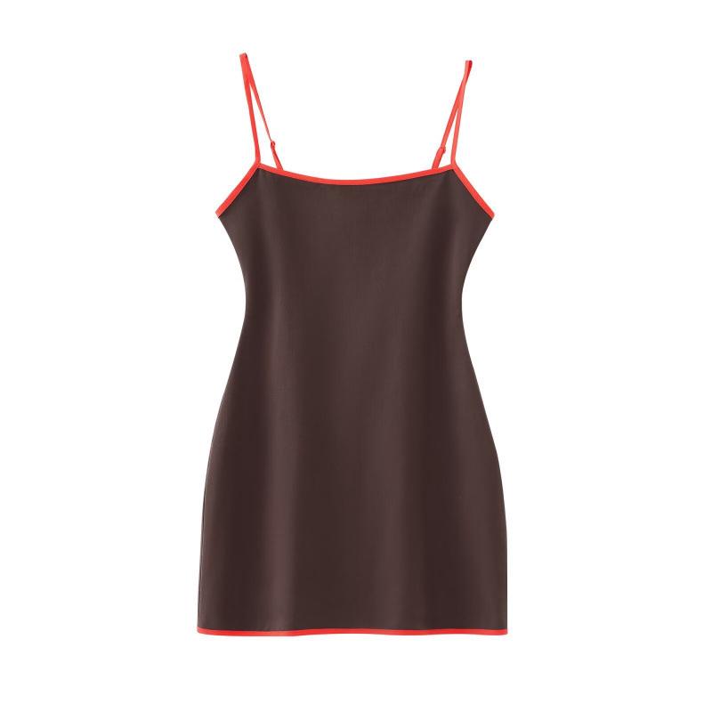 

European & American Summer Women s Simple Trim Sling Dress Small