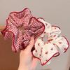 3pcs High End Red Cute Dot Plaid Scrunchies for Women Girls Soft Elastic Hair Ties Gentle Hair Bands Fashion Hair Accessories