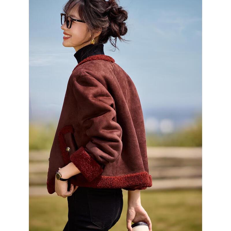 Women's Ankara Red Faux Fur Winter Coat
