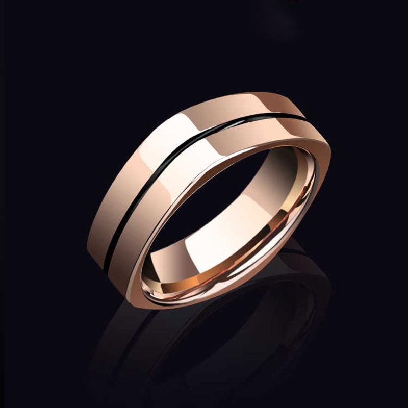 Ring Men'S Light Luxury Plated Rose Gold Ring Niche Men'S Personalized Ring Jewelry