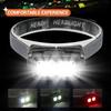 Powerful Smart Motion Sensor COB Headlamp 3 Modes Type-C Rechargeable Headlight Outdoor Waterproof Head Lamp Built-in Battery