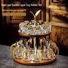 Gold Leaf Facet Wine Glass Set: High-Grade Crystal Decanter & Holder for Home or Gift Use