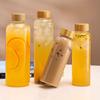 1pc Borosilicate Glass Bottle with Stainless Steel Lid & Bamboo Lid - Leak-Proof High-Temp Resistant Drink Container Glass Jar