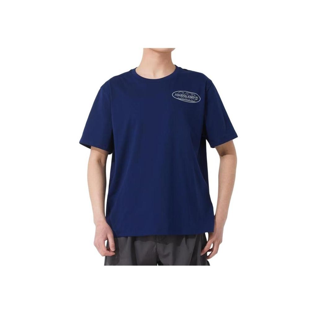 Timberland Casual Breathable Short Sleeve T-Shirt Unisex Tops Ocean-Blue Canvas A4195-EJ3
