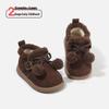 2025 Winter Girls' Korean-Style Plush Lined Snow Boots with Pom-poms, Non-slip and Thickened.