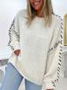 Women's Autumn/Winter Color Block Round Neck Pullover Top