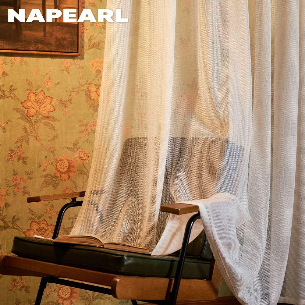 1PC NAPEARL Modern White Scratch-Resistant Tulle Sheer Curtain Upgrade Fabric Window Drapes For Living Room Home Decor