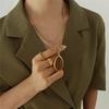 Manufacture Women'S Fashion Minimalist Jewelry Natural Tiger Eye Stone Double Layer Necklace for Sweater Chain Accessories