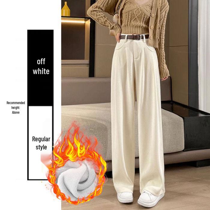 Meilard Women's High-Waisted Wide-Leg Corduroy Pants - Spring/Fall Style, Slimming, Loose Fit.