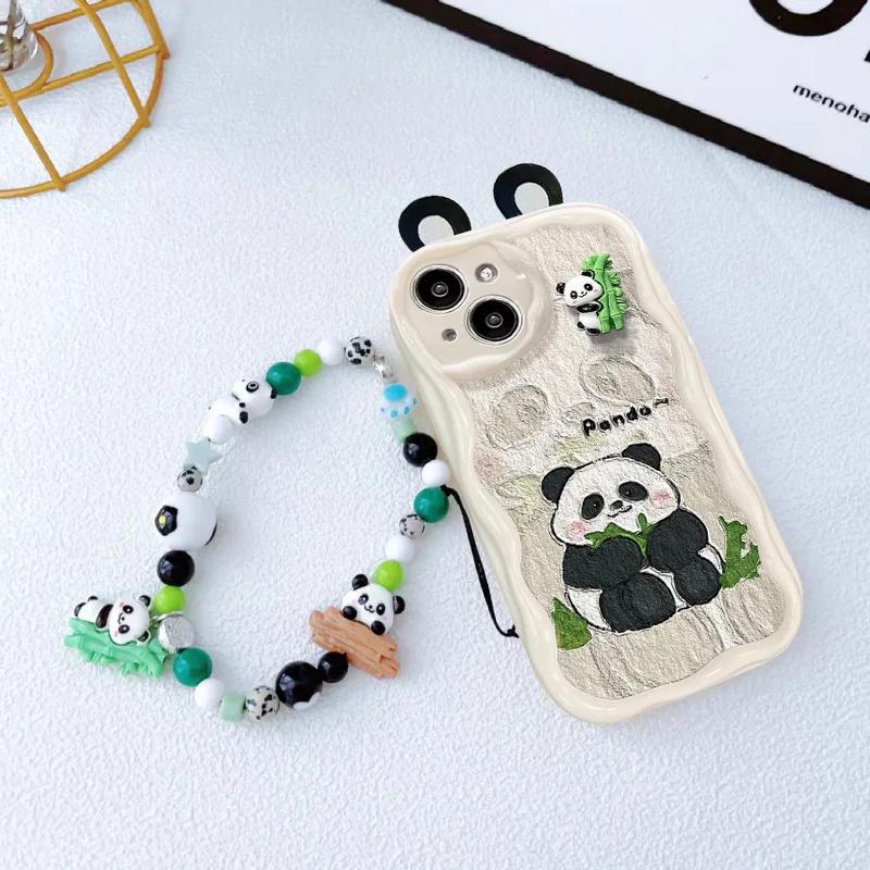 3D kreslený ucho roztomilý panda hračka řetízková pouzdro pro VIVO Y03 Y28S Y39 Y19S Y17S Y22S Y36 Y04 Y21 Y33S Y21S Y15S Y15A V29 V30 Pro kryt