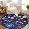 Floral Bohemian Style Flannel-printed Round Floor Mats Are Slip-resistant Suitable Living Room Bedroom Terrace Garden Carpets