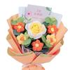 Completed Crochet Flowers Bouquet Knitted Flower Rose Daisy Durable Crocheted Flower Floral Arrangement Birthday Gift Home Decor