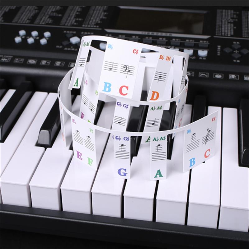 61 Keys 88 Keys Removable Piano for KEY Labels Piano Keyboard Stickers Piano Rake Notes Marker Overlay for Piano Fingering