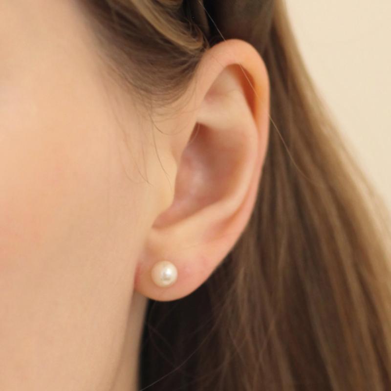 HAS [SLIVER925] LV004 4mm Simple Pearl Earrings