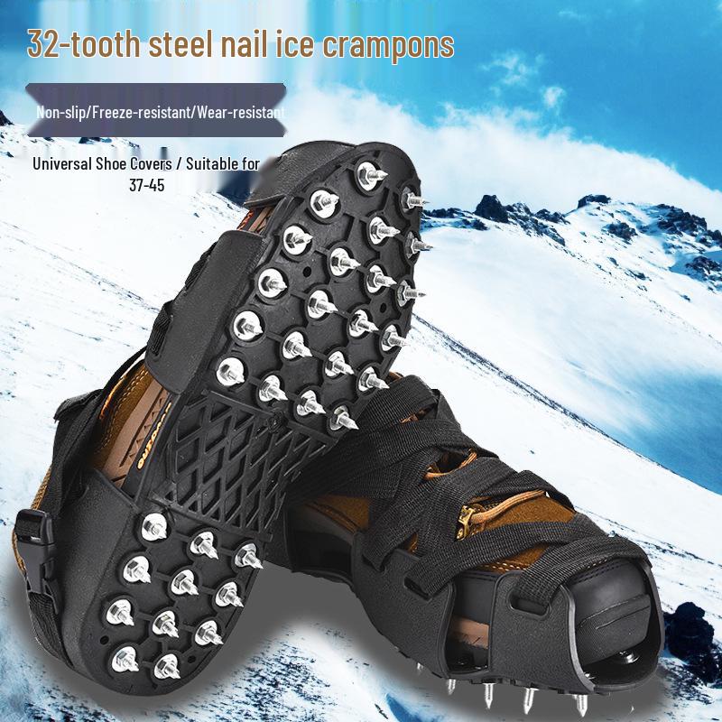 

Professional Anti-slip Crampons with Spikes for Hiking, Ice Climbing, Fishing, and Snow - Outdoor Ice Grips Shoe Covers.