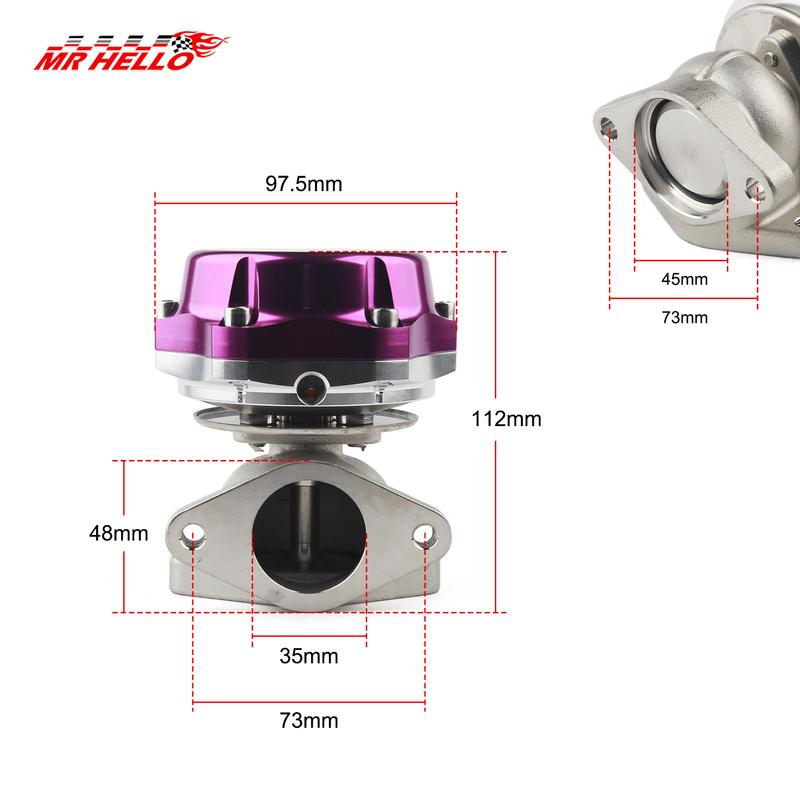 Raceauto 38mm Externe Turbo Uitlaatspruitstuk Wastegate met Dump Ring 14PSI