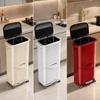 Tiered Kitchen Waste Bin with Pullout Drawer OdorReducing Rolling TwopartCompartment Trash Can