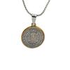 Stainless Steel Religious Exorcism Saint Benedict Necklace Round Pendant No Fade for Family Gathering Faith Souvenir Gifts