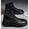 Autumn Black Martin Boots Men's Cotton Shoes Casual Heightening Leather Boots Non-slip Waterproof High-top Men's Shoes Short Boots Shoes Winter