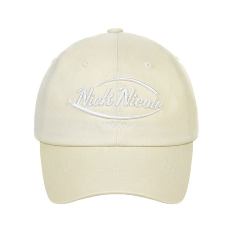

NICK&NICOLE NICOLE ORIGINALS LOGO BALL cap_BEIGE white FREE