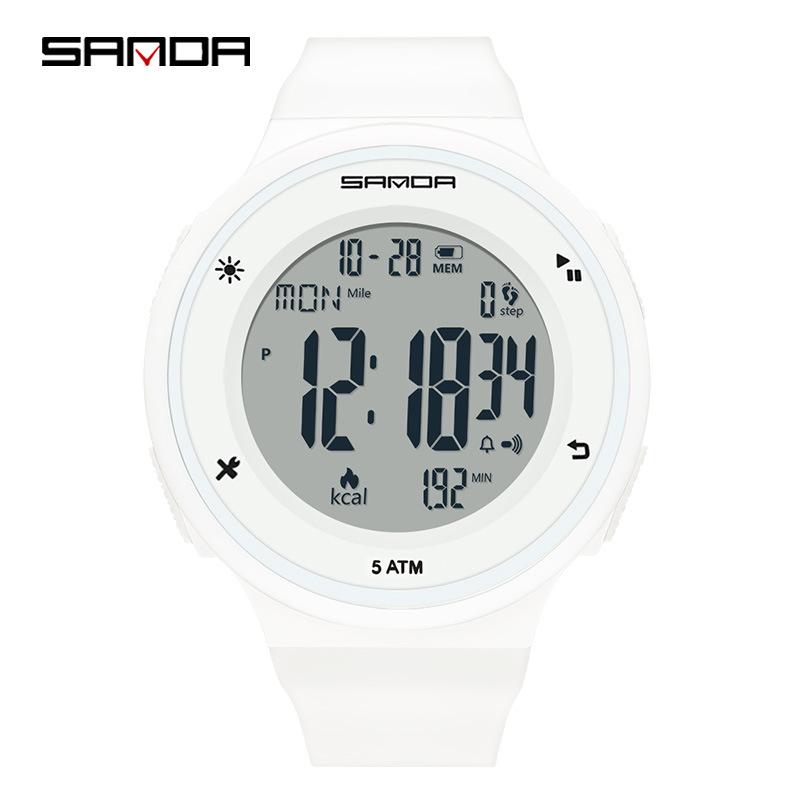 Sanda Multifunctional Waterproof Sports Watch with Pedometer and Calorie Tracker